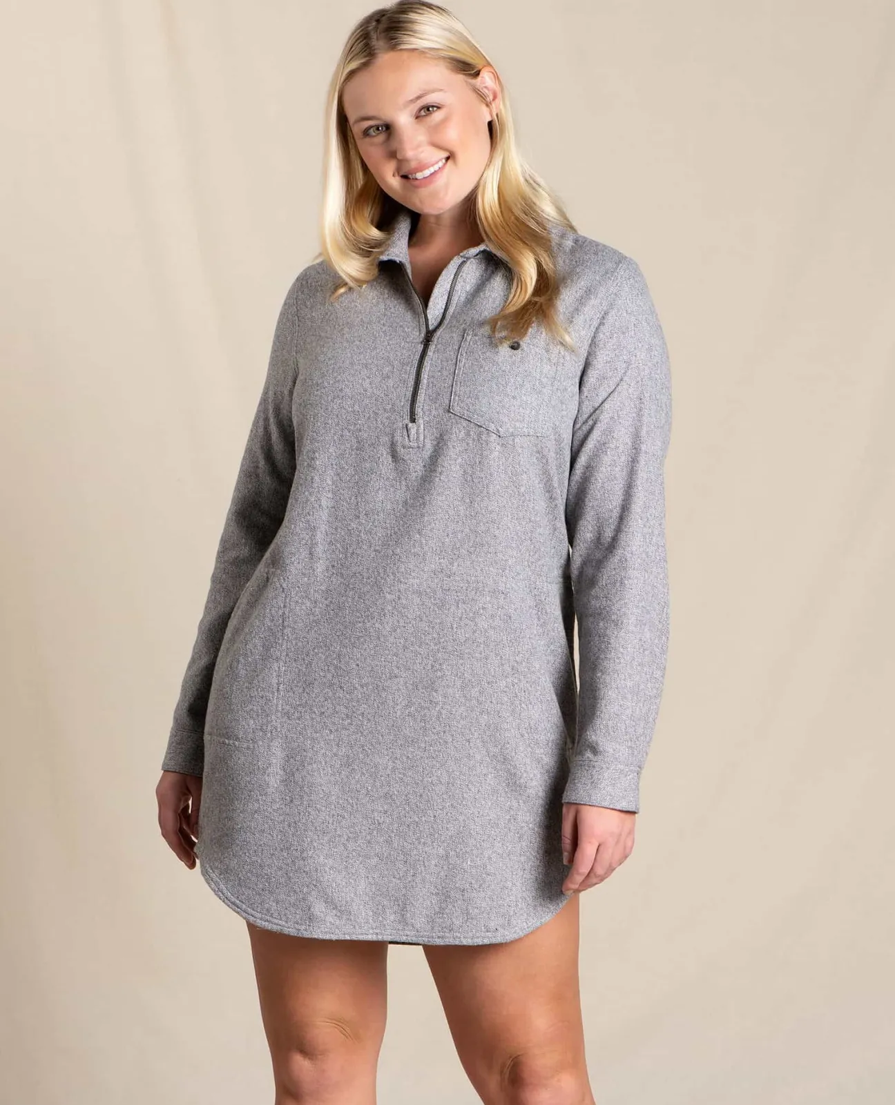 Women Toad&Co Flannels*Bodie Quarter Zip Dress