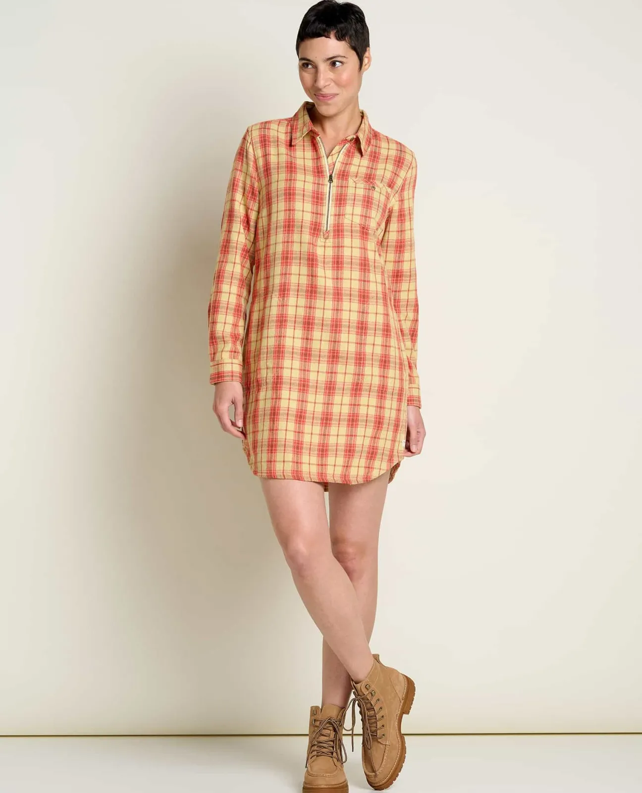 Women Toad&Co Flannels*Bodie Quarter Zip Dress