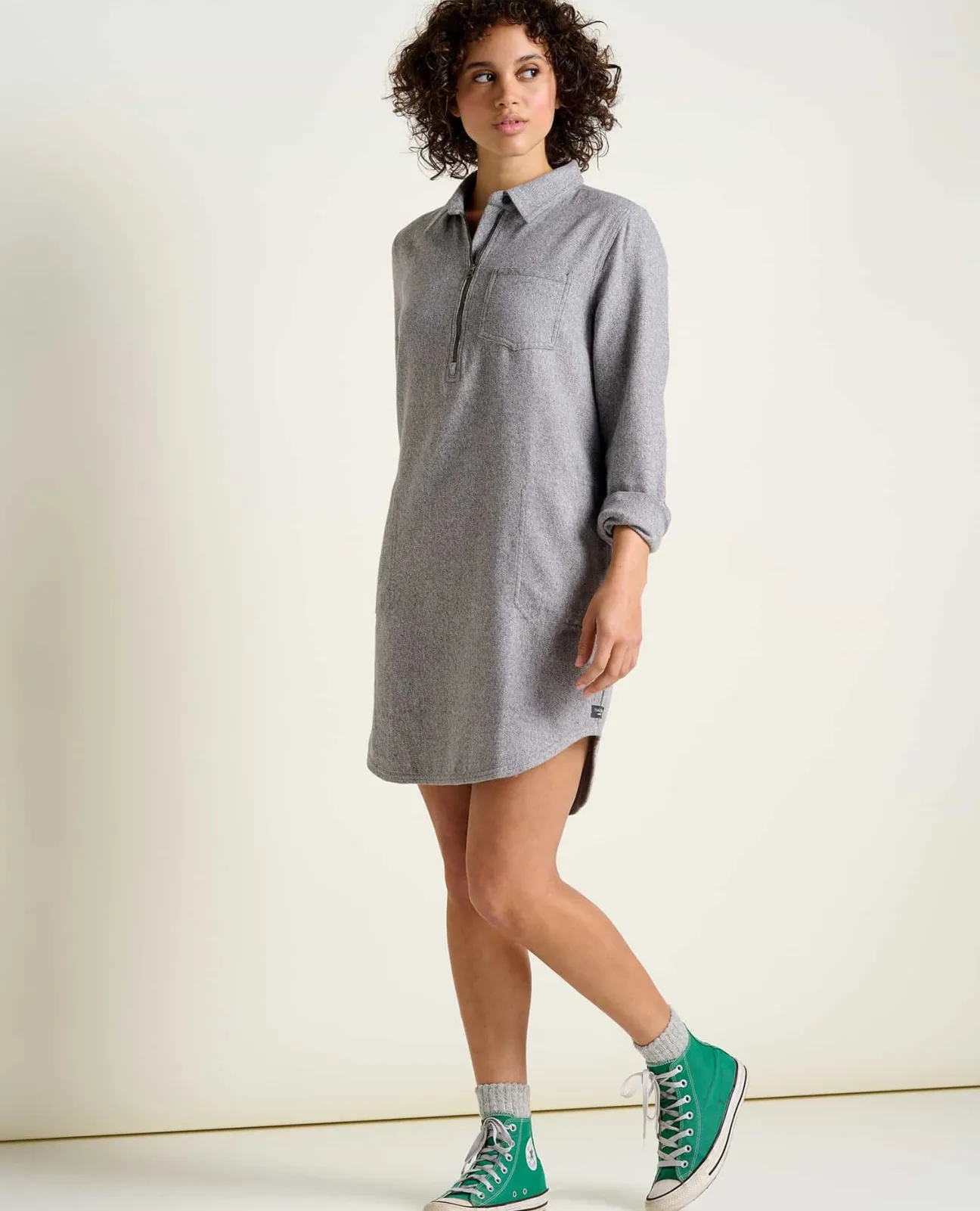 Women Toad&Co Flannels*Bodie Quarter Zip Dress