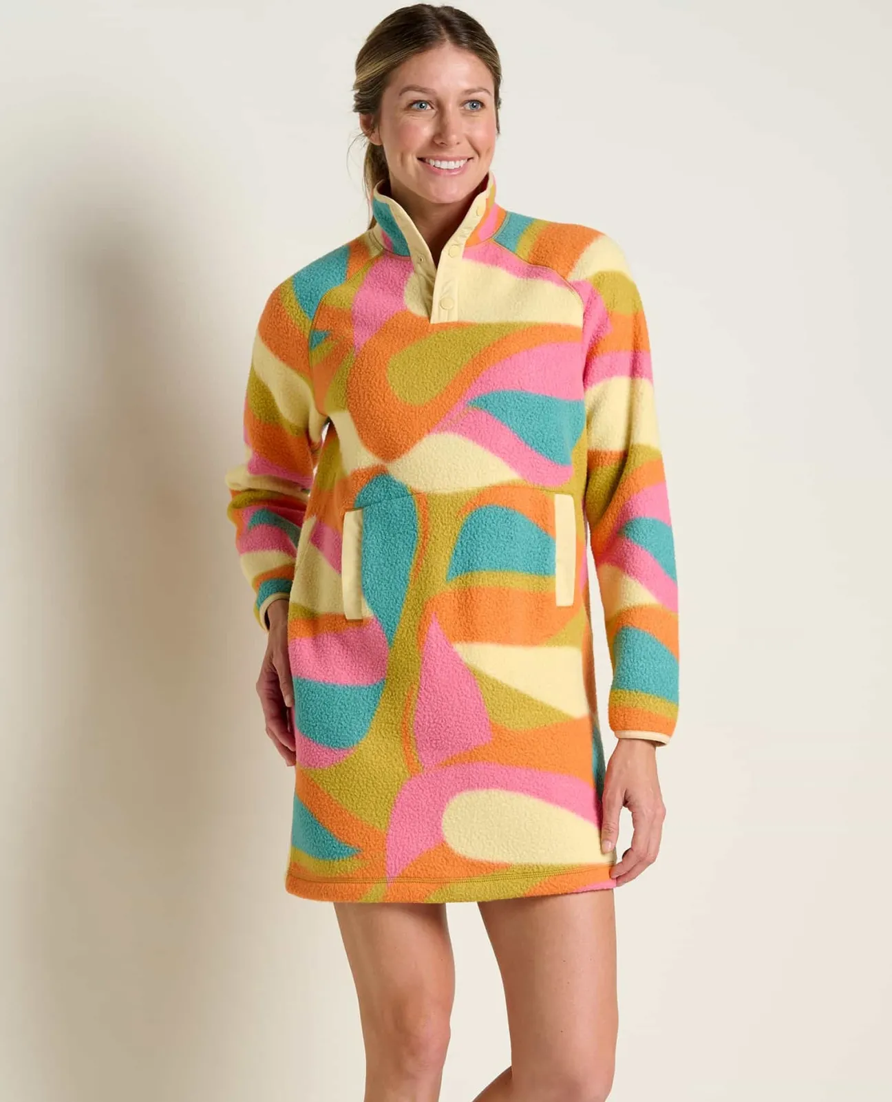 Women Toad&Co Dresses*Campo Fleece 1/4 Snap Dress