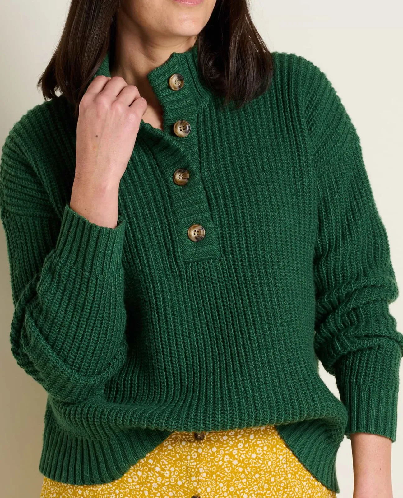 Women Toad&Co Sweaters*Moss Point Henley Sweater